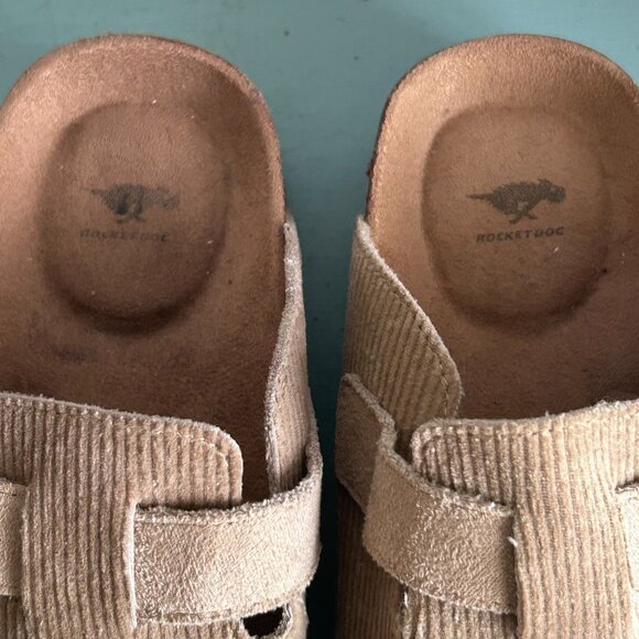 Rocket Dog Abel Plus Taupe Corduroy Platform Mule Slides Size 6 Slip On Womens - Picture 10 of 12